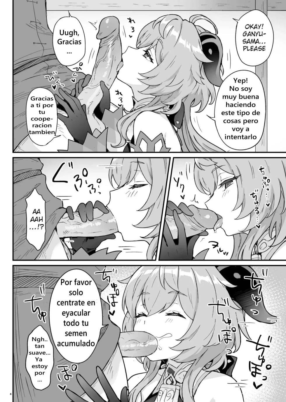 [Wasabi Mochi (Momosawa)] Ganyu-chan ga Shigoto to Seiyoku Shori o Otetsudai suru Hon. | Un Libro donde Ganyu-chan ayuda a los trabajadores con su deseo sexual [Spanish] [Inmortal Forever] [Decensored] [Digital] - Page 5