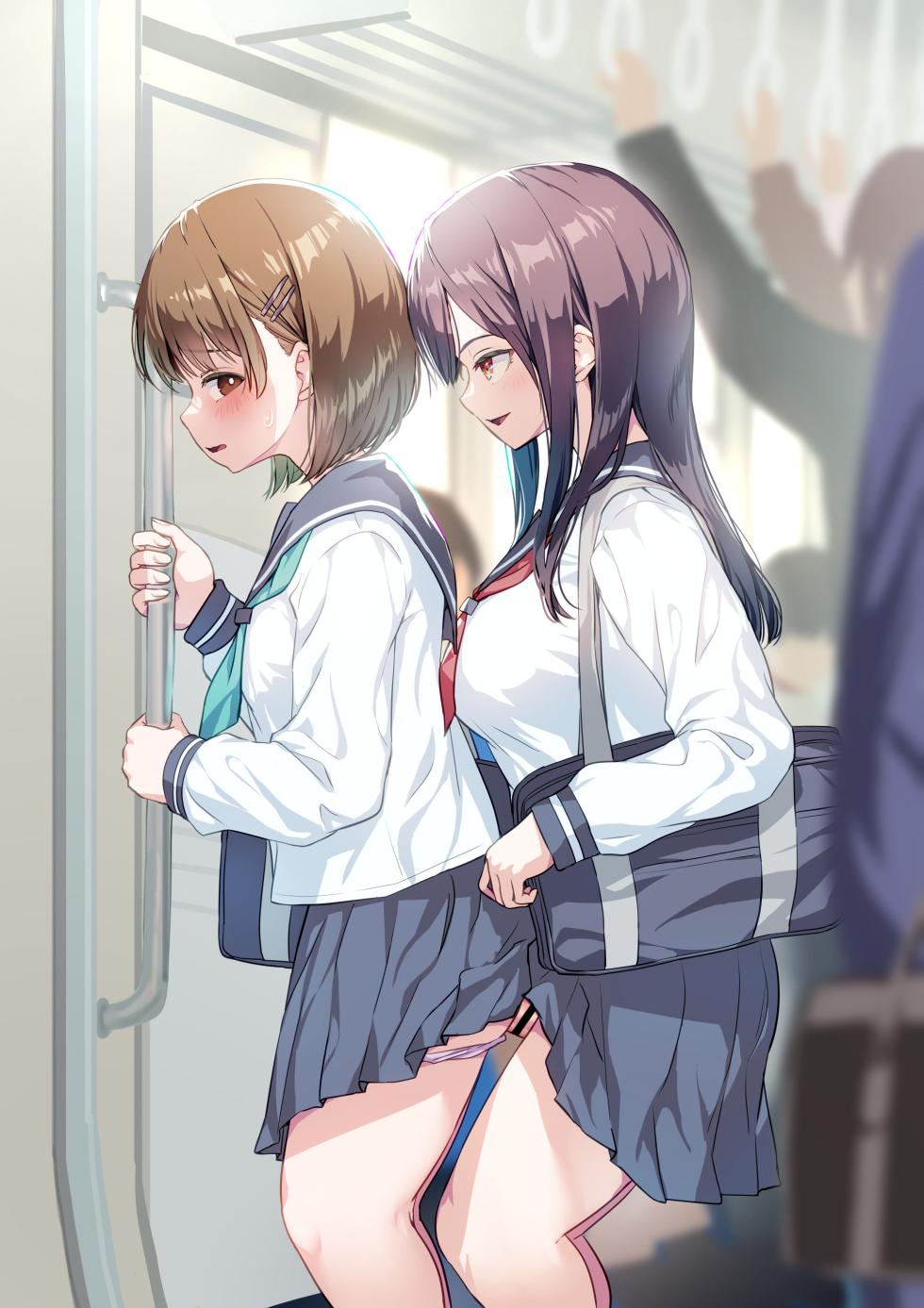 [Ayanakitori] Denshanai de Kouhai ni Sounyuu Shichatteru Futanari-chan - Page 13