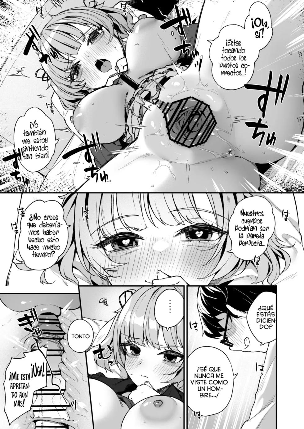 [Menbou Renpou (Menbou)] Renai Soudan nante Hobo Sex desu yo ne!? ～Akuyuu Kouhai to Issen Koete Yarimakuru Hanashi～ [Spanish] [Dark Nebulus] - Page 23