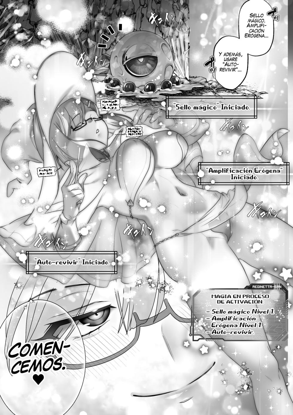 [Watashi ga Ichiban Kawaii (Uekino Aroe)] Maou o Taoshita Saikyou no Mahoutsukai ga Zako Monster de Onattetara Mahou Hansha de Jinsei Owacchau Hanashi | La poderosa maga que derrotó al rey demonio pero que al masturbarse con un monstruo inferior, su hechizo se le reflejo y su vida terminó [Spanish] - Page 10