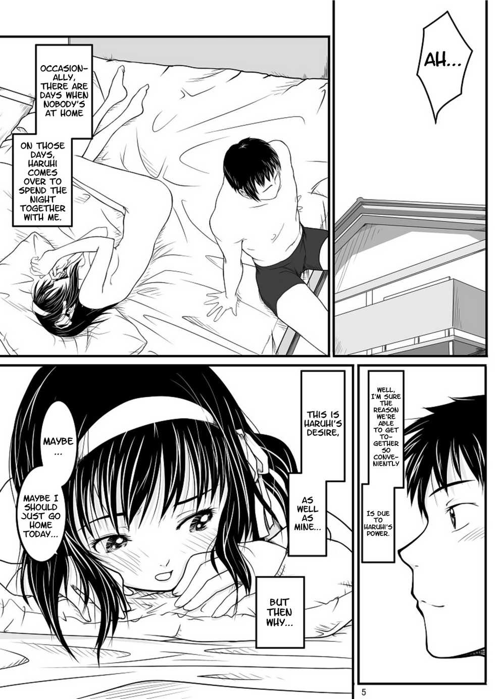 [Mousou Kai no Juunin wa Ikiteiru., TailBell (Kandanchi, Osuzu Akiomi)] Fureai | Contact (Suzumiya Haruhi no Yuuutsu) [English] =LWB= [Digital] - Page 4