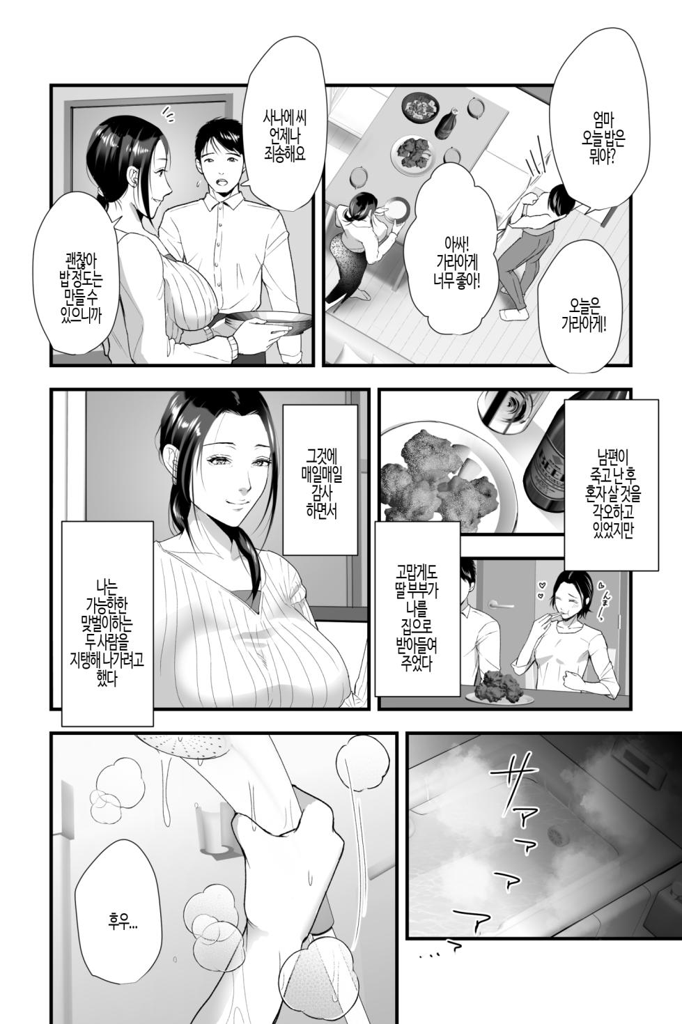 [Ginshio Honpo (Ginen)] Yokkyuu Fuman Miboujin ga Musumemuko no Dekamara ni Netorareru made | 욕정을 품은 미망인이 사위의 극대자지에게 함락될 때까지 [Korean] - Page 3