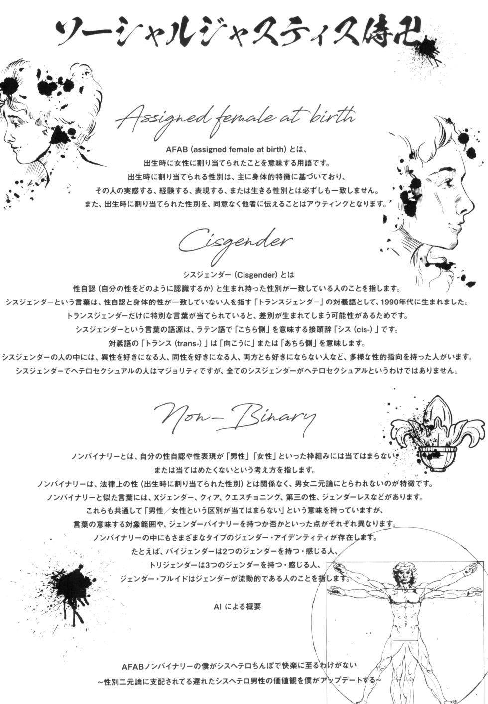 (C105) [Fatima Cigarette (Daki Makura)] AFAB Nonbinary no Boku ga Cis-hetero Chinpo de Kairaku ni Itaru Wake ga Nai ~Seibetsu Nigenron ni Shihai Sareteru Okureta Cis-hetero Dansei no Kachikan o Boku ga Update suru~ - Page 20