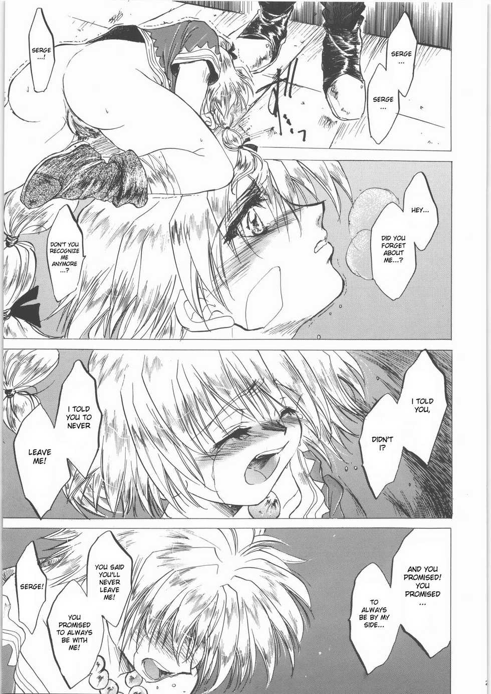 (CR27) [Toko-ya (Kitoen)] Izuko Nari to, Konoyo no Soto e - Any Where Out of The World (Chrono Cross) [English] [desudesu] - Page 22