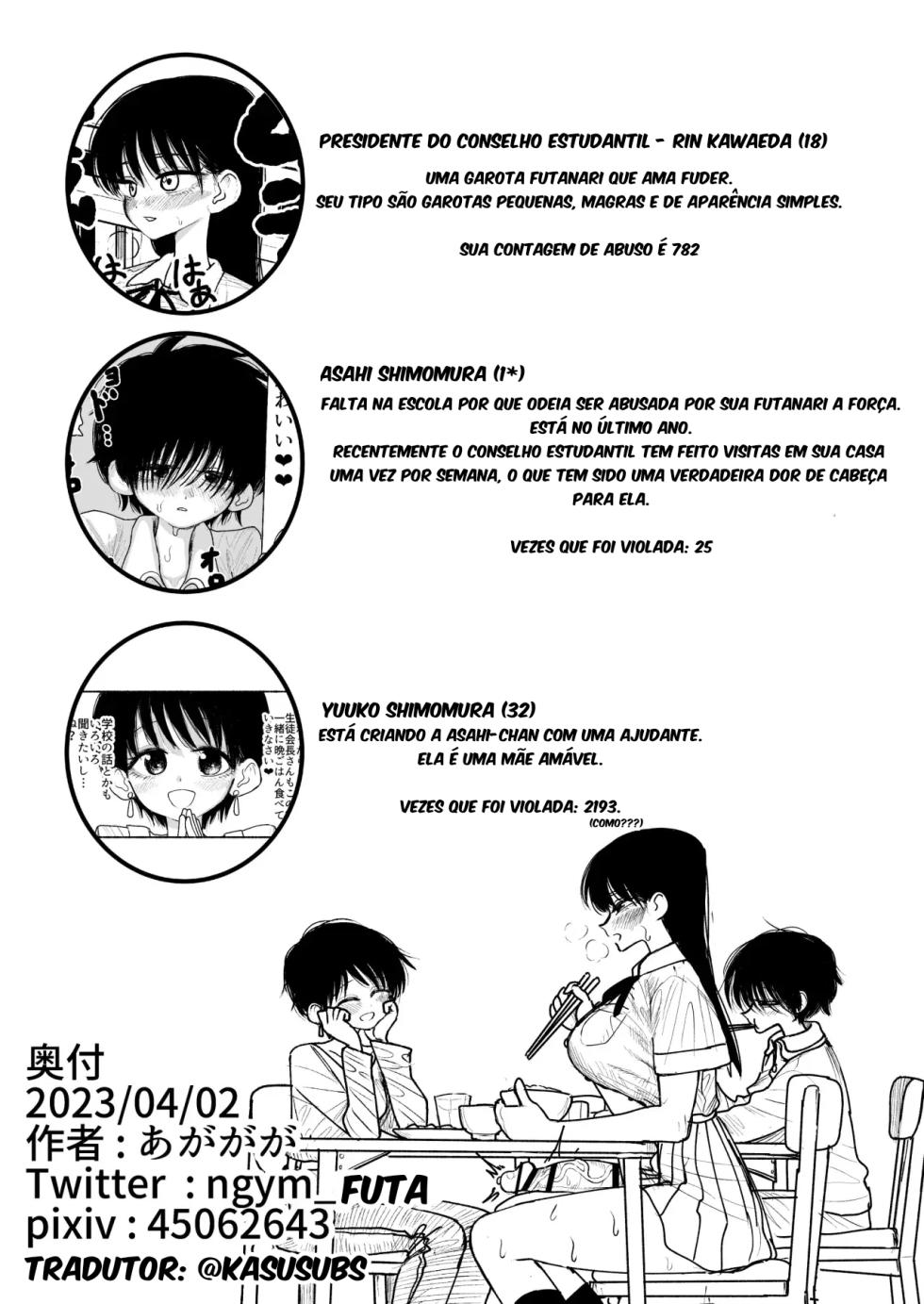 [Nagayama (Agagaga)] Futoukou no Onnanoko o Onaho Atsukai de Tanetsuke Koubi Shimakuru Futanari Seito Kaichou-san [Portuguese-BR] - Page 30