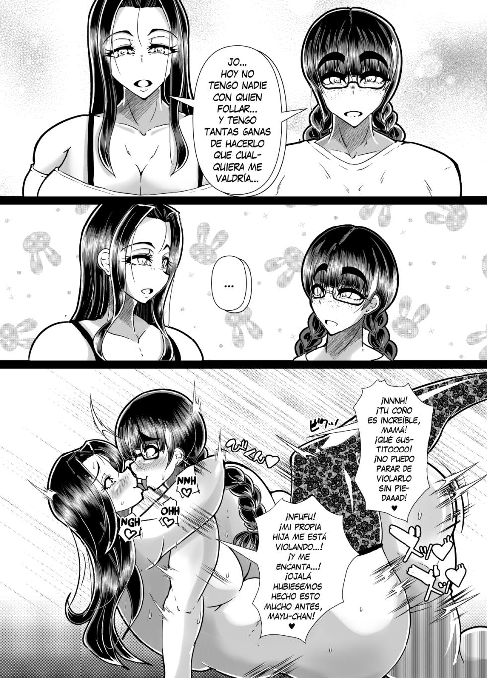 [Kurotoya (Kuroda Kuro)] Muchimuchi nikkan M kappu futanari oyako no bicho nure asedaku katei-nai SEX - Sexo Salvaje e Incestuoso entre Madre e Hija [DL] [Spanish] [TMF] - Page 9