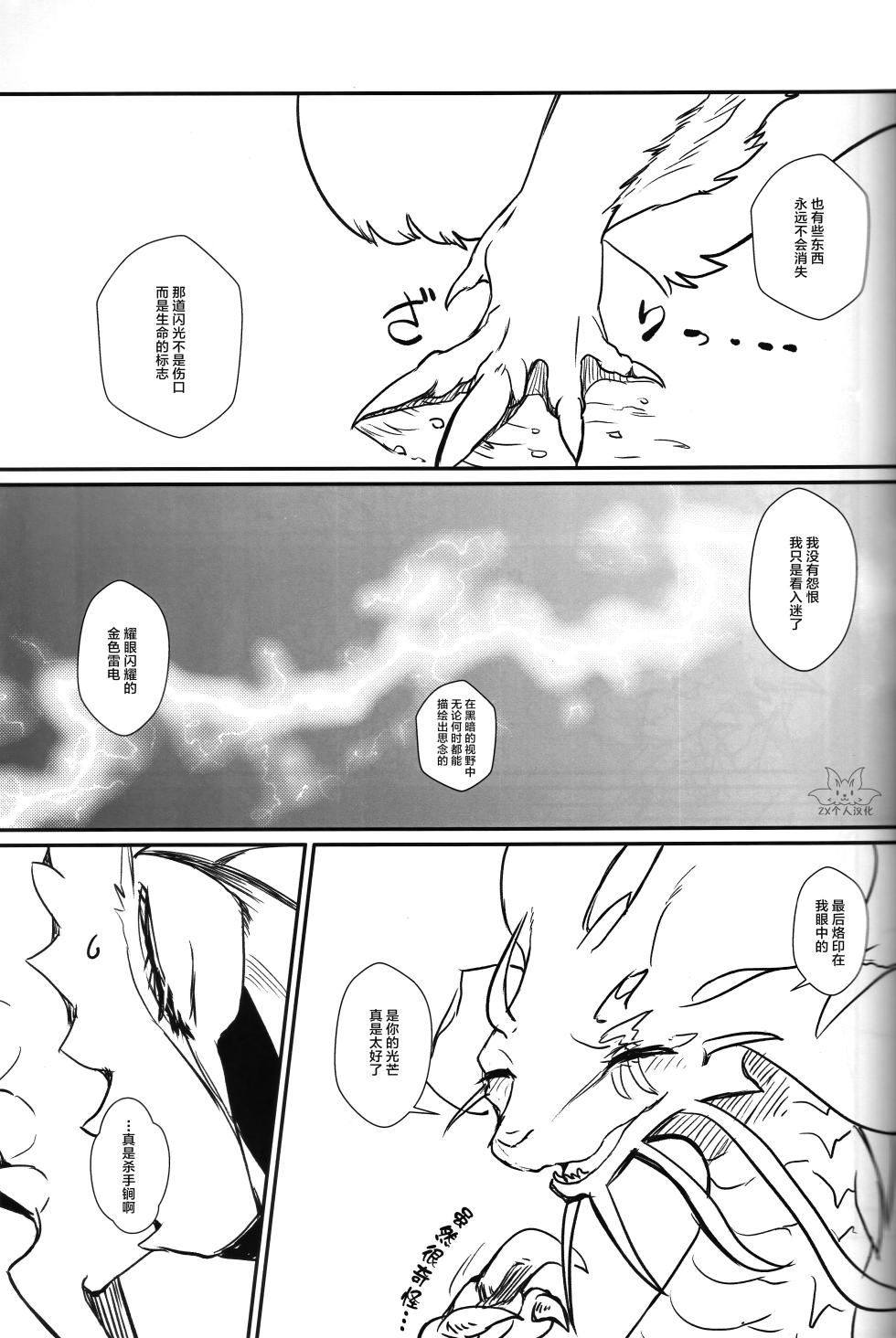(Kansai Kemoket 9) [Hoshi Futatsu. (Yoo Oona)] Kinkaminari Mumyo ni Saku | 金雷无明地绽放 (Monster Hunter) [Chinese] [ZX个人汉化] - Page 20