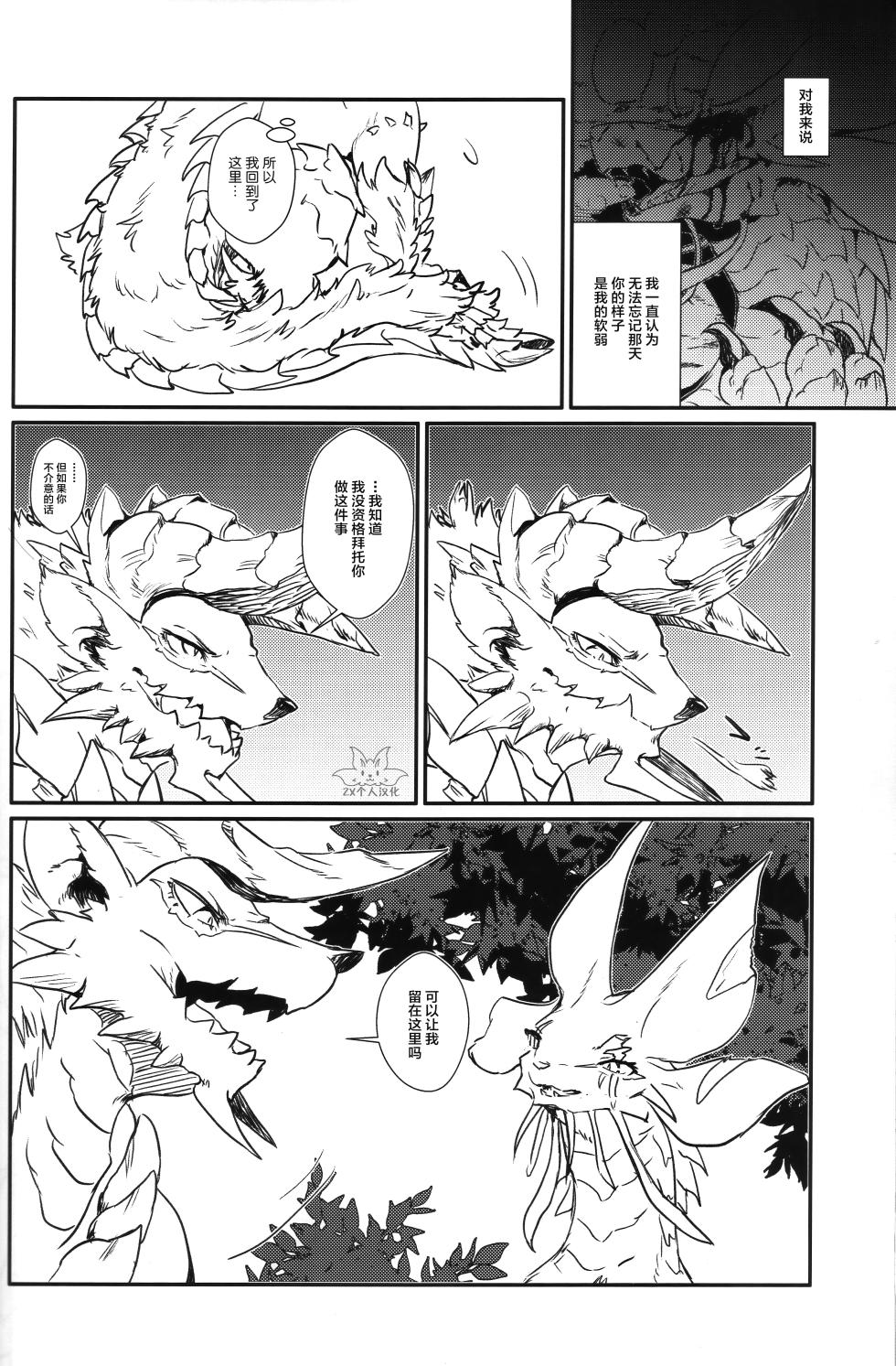 (Kansai Kemoket 9) [Hoshi Futatsu. (Yoo Oona)] Kinkaminari Mumyo ni Saku | 金雷无明地绽放 (Monster Hunter) [Chinese] [ZX个人汉化] - Page 21
