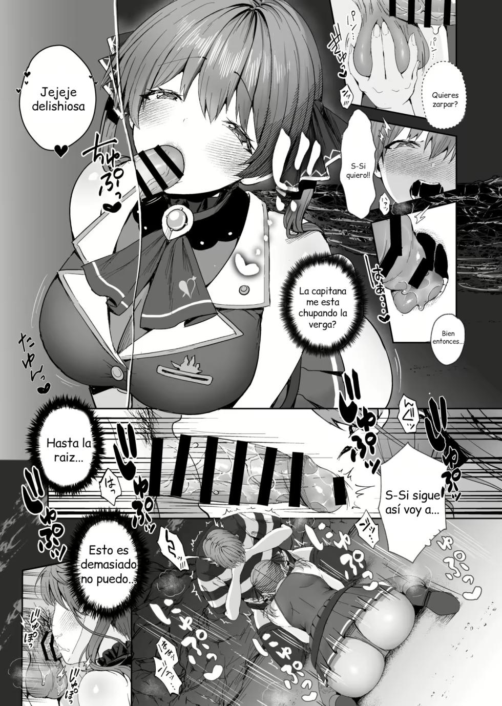 [Tabibitto (Tabiguchi Kouji)] Marine Senchou to Hajimete no Yoru - First night with Captain Marine | Mi Primera Noche con la Captana Marine (Houshou Marine) [Spanish] [EbisuTraslade - Winder] - Page 8