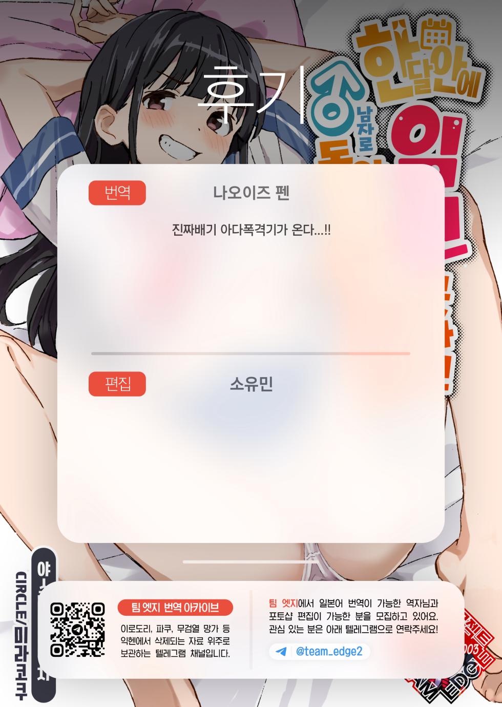 [Mirakoku (Yasumi Mirakichi)] 1-kagetsu Ninshin Shinakereba Otoko ni Modoreru Hanashi (3) | 한 달 안에 임신 못하면 남자로 돌아가는 이야기(3) [Korean] [Team Edge] [Digital] - Page 33