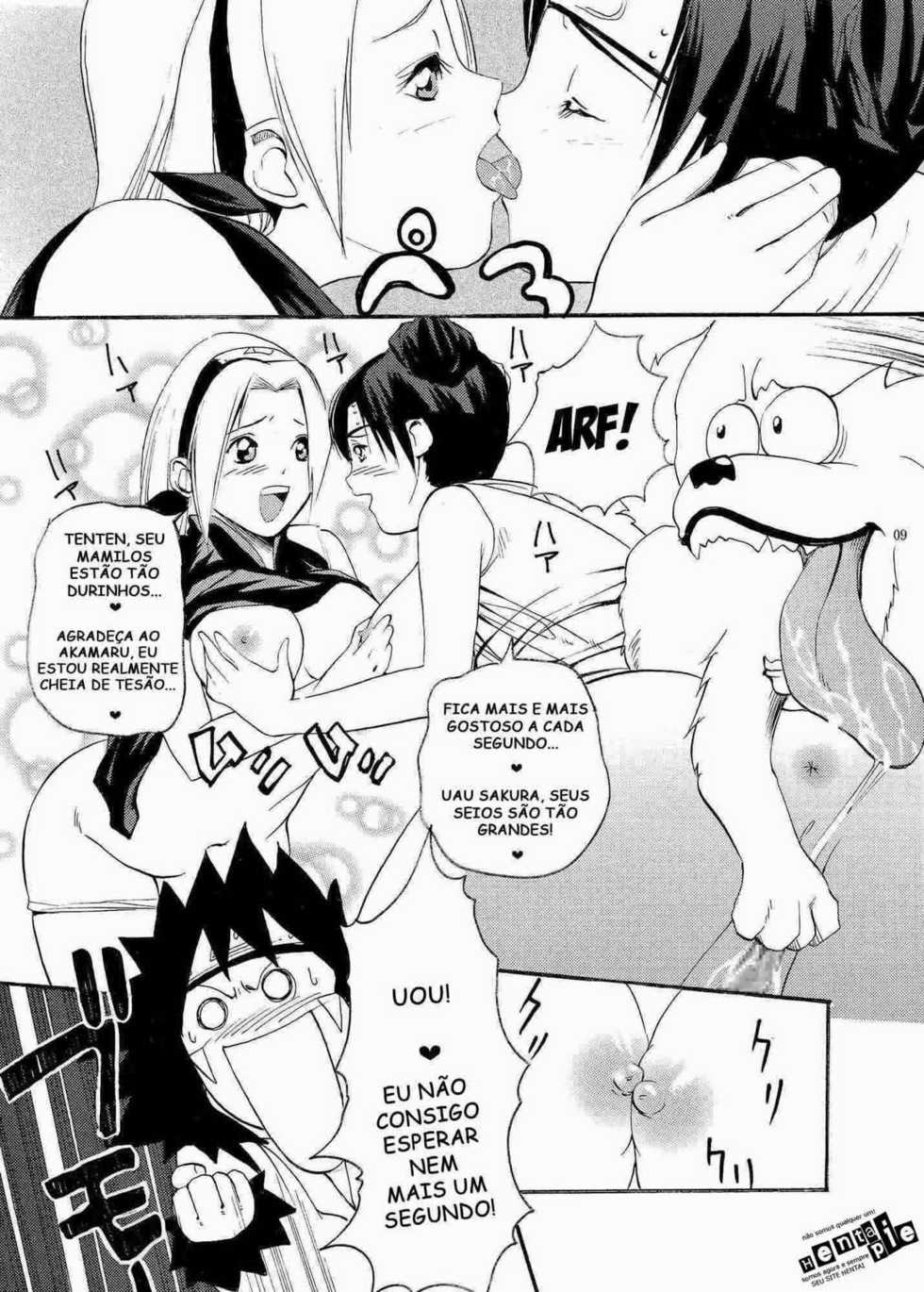 [Air Praitre (Chuuni no Keroyon)] Kunoichi Hatsujouchuu!! | Kunoichi in Heat (Naruto) [Portuguese-BR] [HentaiPie] [Incomplete] - Page 8