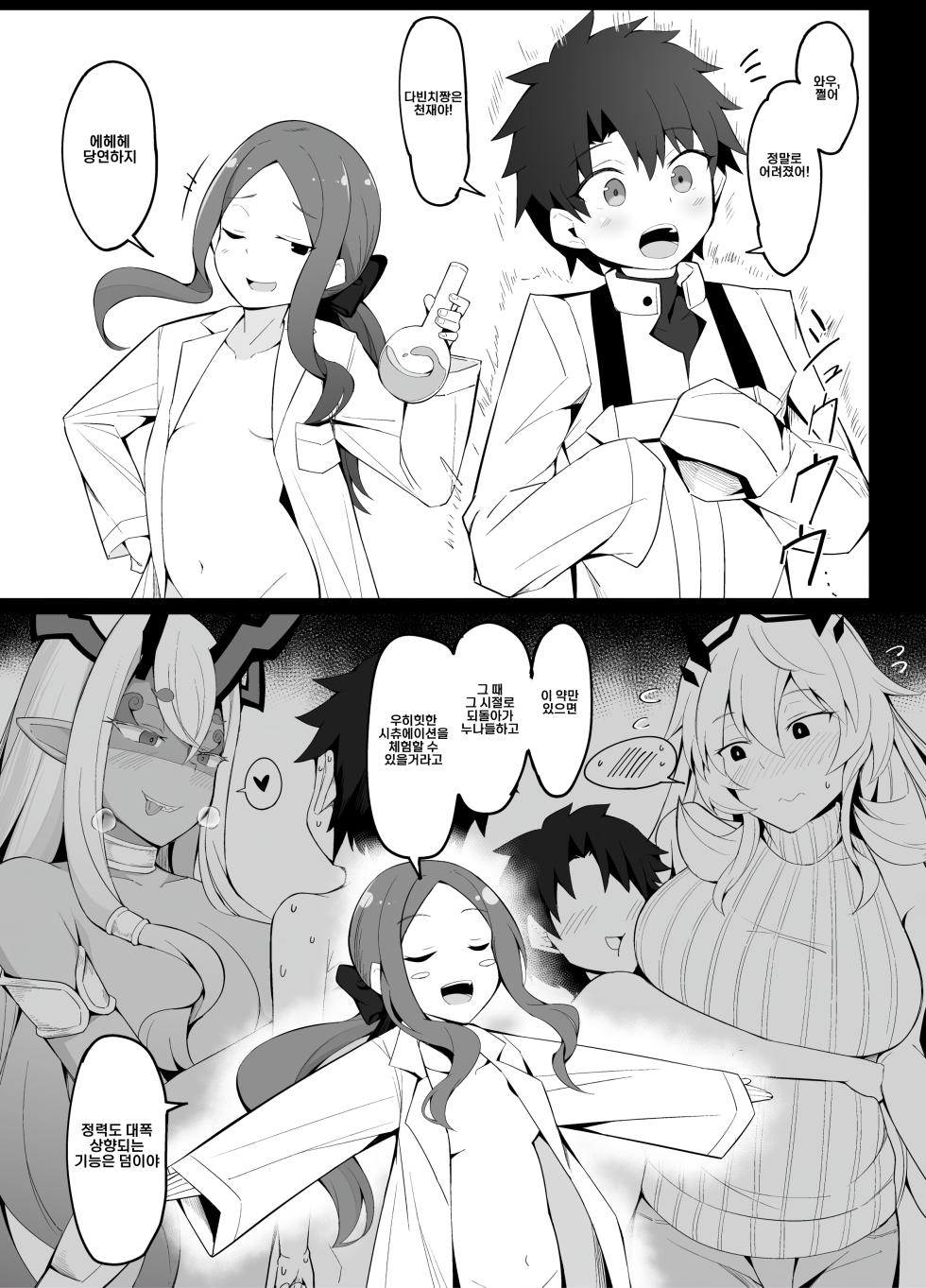 [Corundum] Wakagaeri no Hiyaku o Kaihatsu shita Da Vinci-chan + Dekiai Onee-chan Mode ga Kakusei shite shimatta Melusine (Fate/Grand Order) [korean] - Page 1