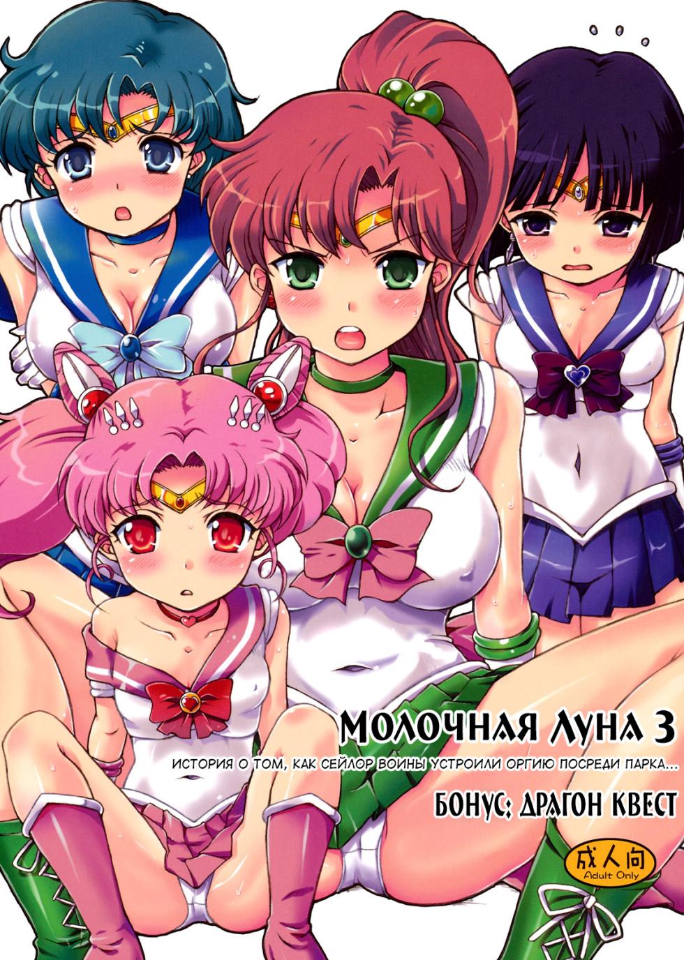 (C80) [Oboro & Tempo Gensui Dou (Tempo Gensui)] Milky Moon 3 + Omake | Молочная Луна 3. История о том, как Сейлор Воины устроили оргию посреди парка + Бонус: Драгон Квест (Bishoujo Senshi Sailor Moon, Dragon Quest V) [Russian] [velv3tchan] - Page 1