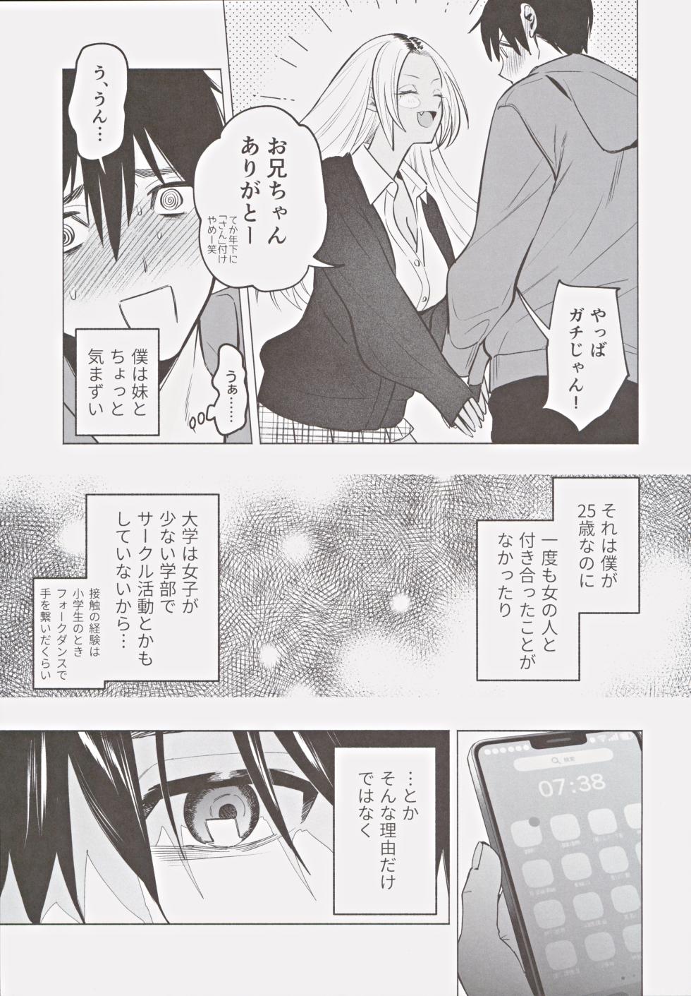 (C105) [Chimple Hotters (Chimple Hotter)] Kuro Gal Kyonyuu Gimai wa Boku o Yasashiku Sakusei Shitai - Page 6