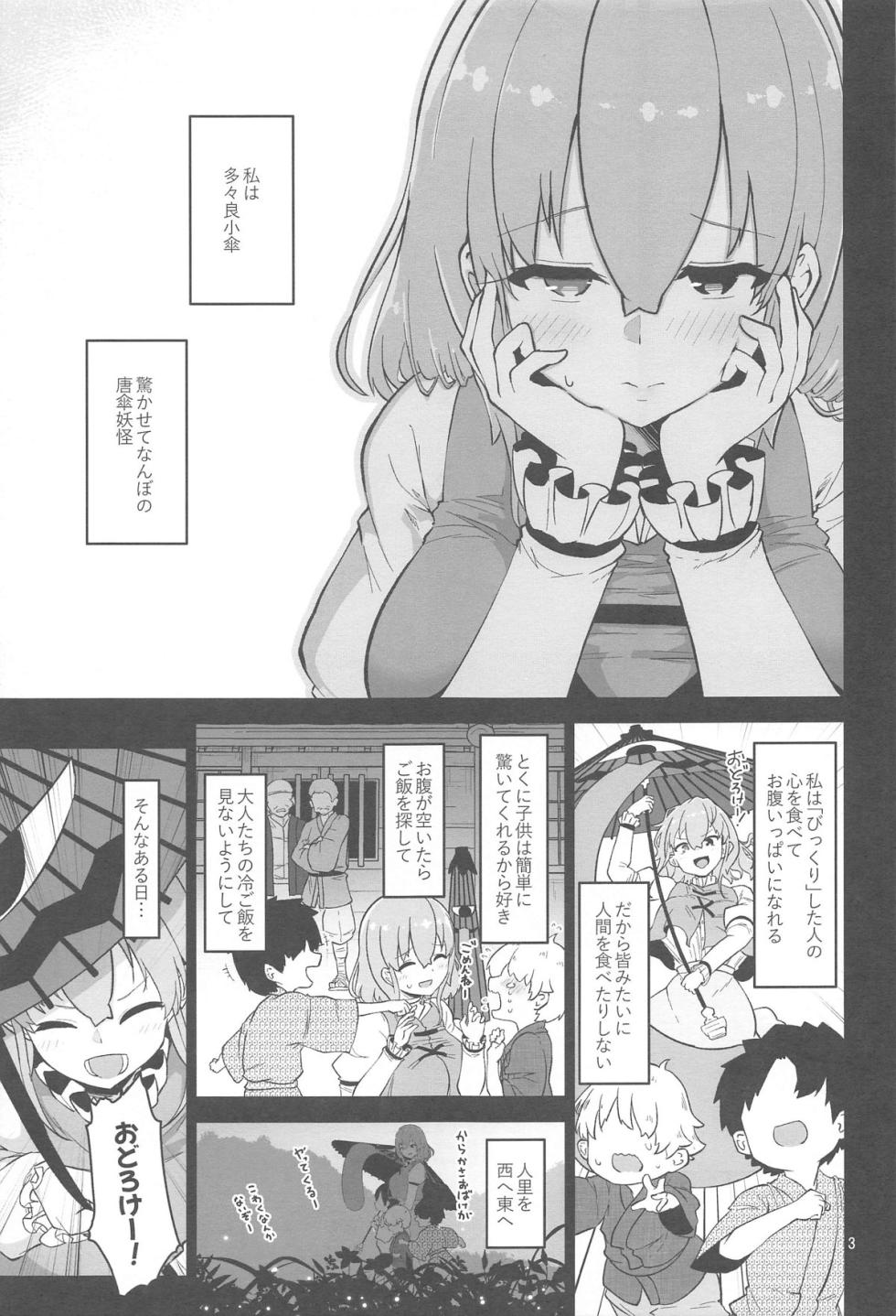 (C105) [Komamesugata (Akure Ekuto)] Kogasa Onee-san wa Odorokasetai - Kogasa want to surprise. (Touhou Project) - Page 3