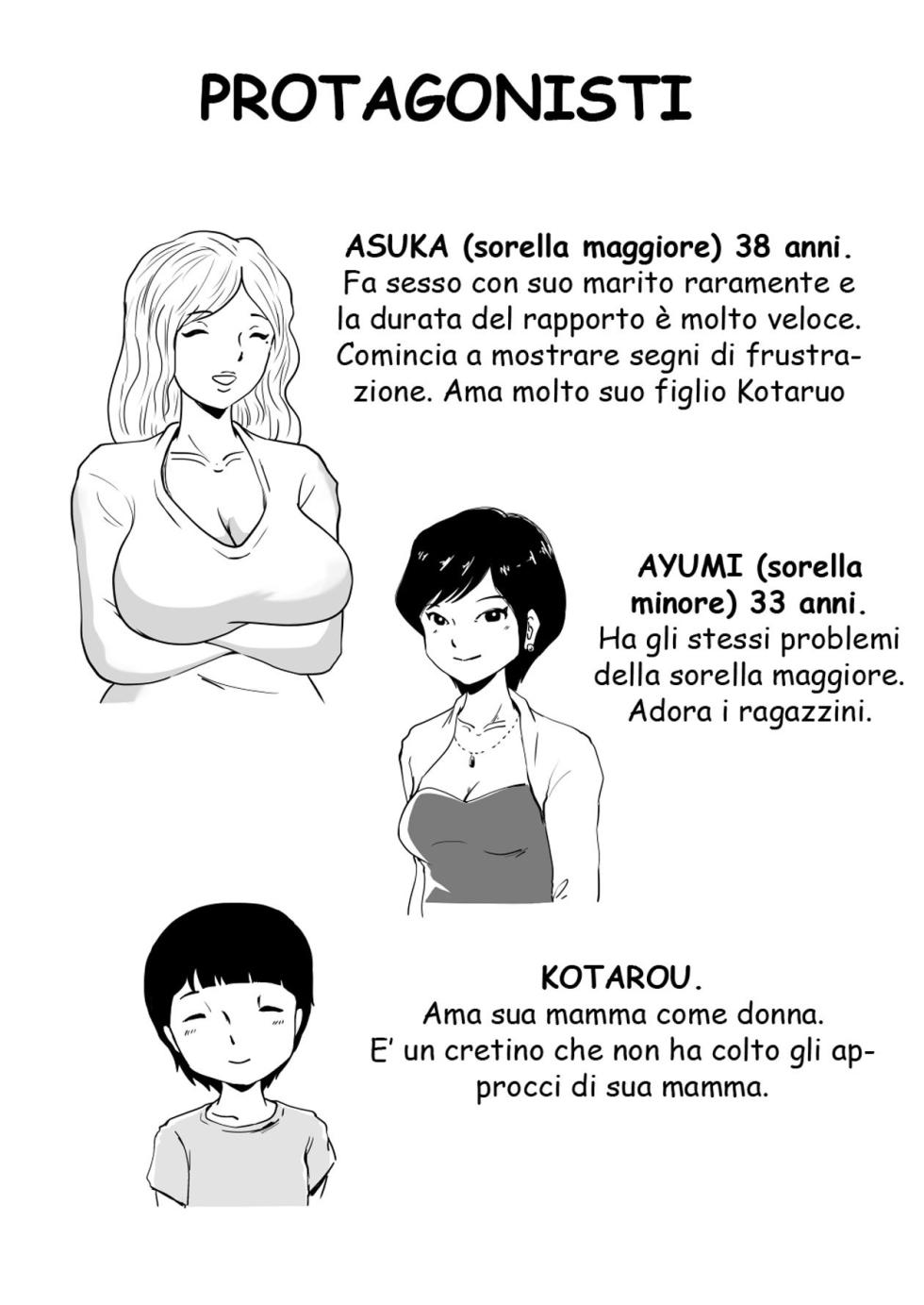 [Momoziri Hustle Dou] Mama to Ayumi-san ni Shibori Torareru Musuko no Hanashi [Italian] - Page 2