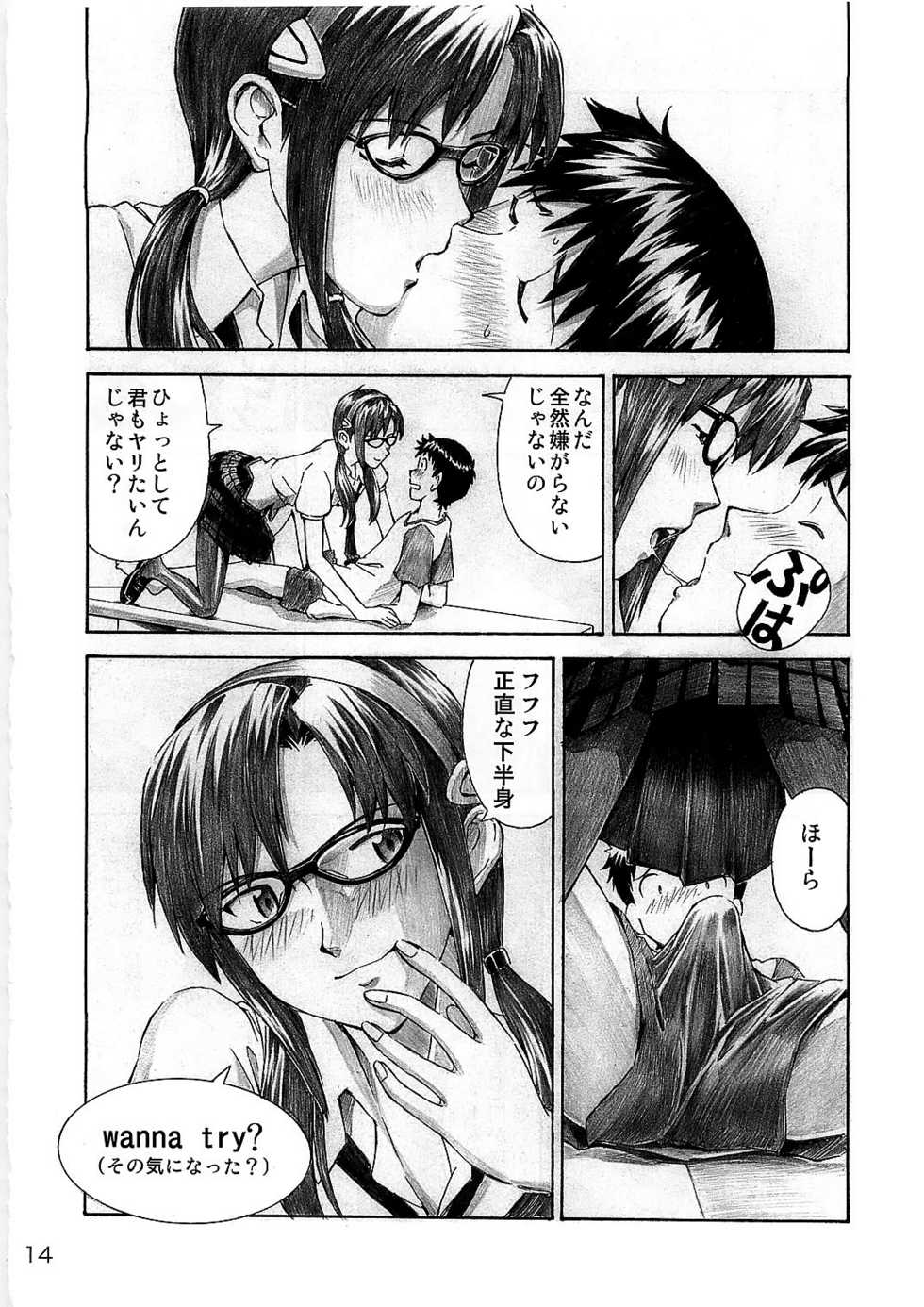(C78) [Tengu no Tsuzura (Kuro Tengu)] Wanna Try? (Neon Genesis Evangelion) - Page 14