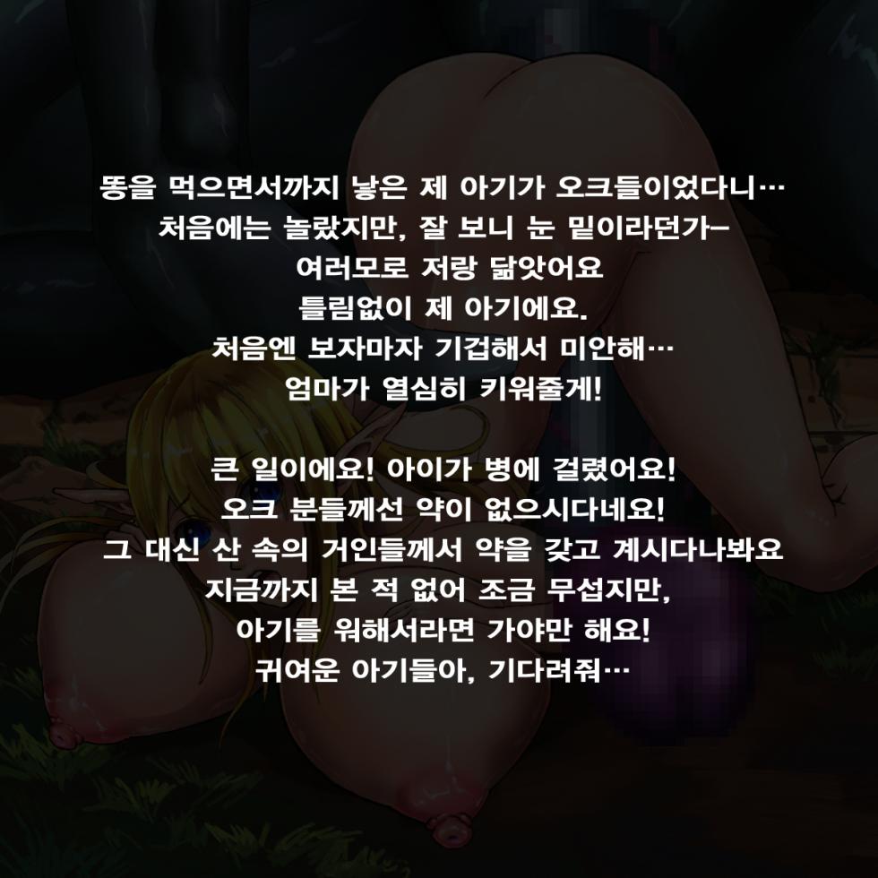 [Circle Hitori] Shojo Elf ga Orc no Mure ni Tetteiteki ni Rinkan Kakuchou Shokufun Choukyou sarete Hentai Anabukuro ni Kaihatsu sareru Made no Monogatari [Korean] - Page 39