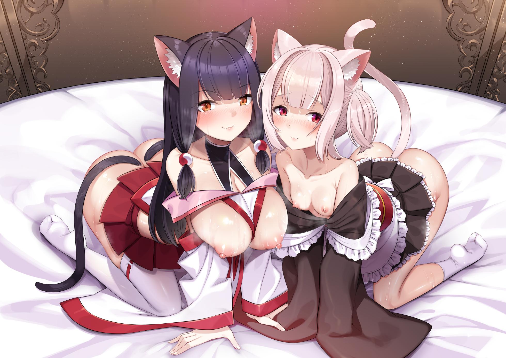 [Refrevo Comic (Harigane Shinshi)] Kyonyuu Miko Hime to Binyuu Juusha ga Sorotte Kodane o Motometekuru Kemomimi Zecchou Harem Ecchi ~Otoko ga Umaranai Isekai e Shoukan Sareta Ore ga Heroine o Ategawarete Kozukuri Ecchi 6~ - Page 2