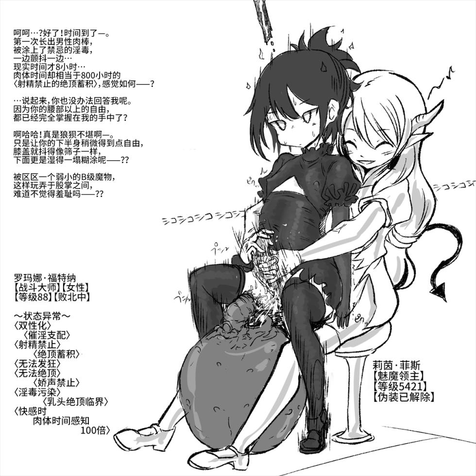 [Akaishi Shiroishi] Tsuyo Tsuyo Mahou Senshi, Kyousei Futanari Museigen Shibosei Shasei de Buzama Haiboku! !｜强力魔法战士，被迫双性化，无限制榨精射精狼狈败北！！［Chinese］ - Page 2