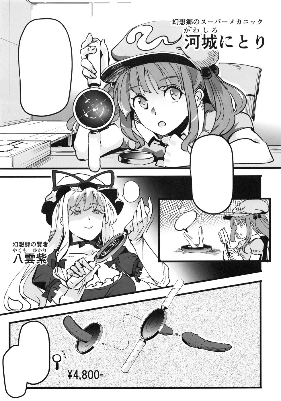 (Reitaisai 15) [Nyuu Koubou (Nyuu)] Handle Tsuki Sukima Hole Futanari Chinko de Jibun to H (Touhou Project) [Textless] - Page 4