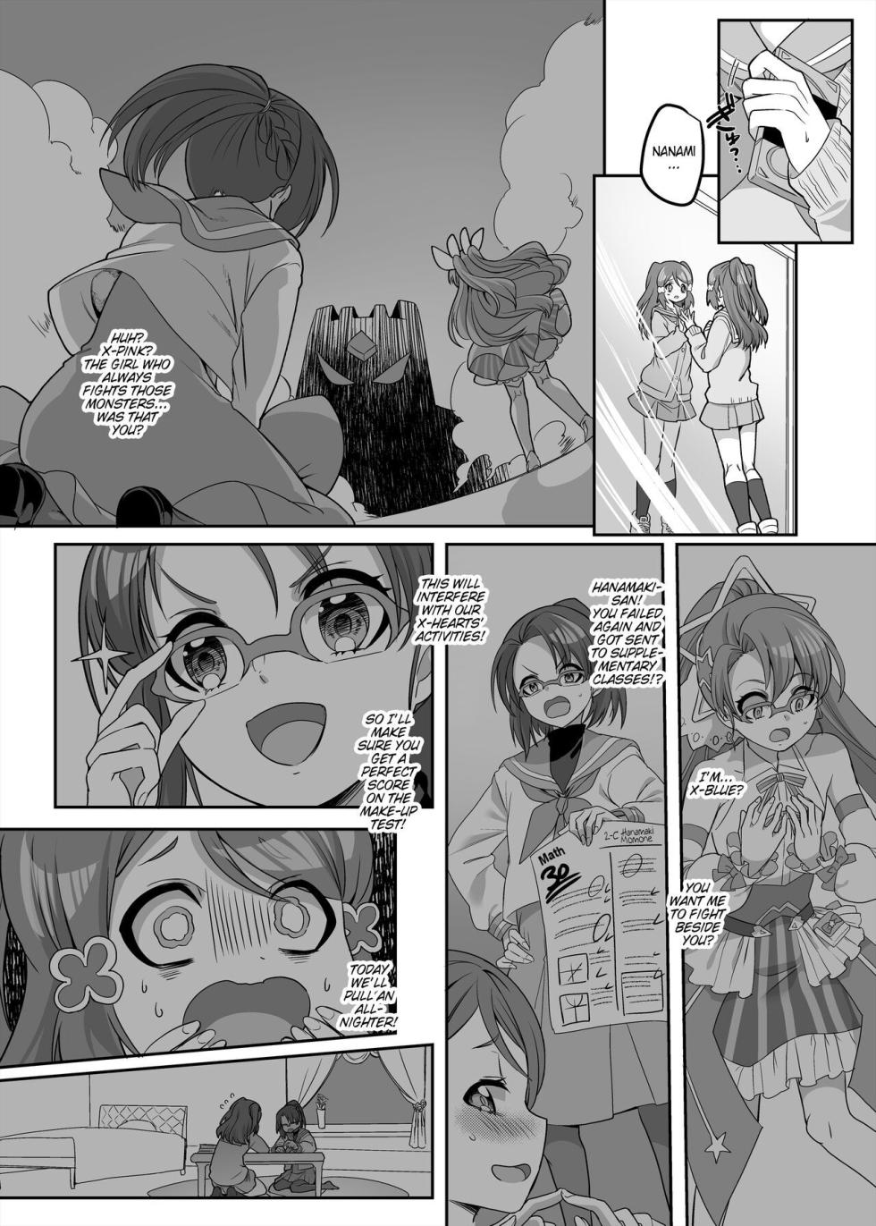 [Hawk Bit (Kouji)] Henshin Heroine Team no Zunouha de Majime de Hinnyuu no Blue  The Smart, Diligent and Flat-Chested Blue from the Team of Morphing Heroines [English] - Page 38