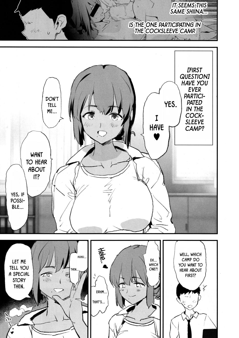 (C105) [Yami ni Ugomeku (Dokurosan)] Onaho Gasshuku Saimin Dosukebe Interview Shiina Senpai | Cocksleeve Camp's Hypnosis Lewd Interview -Haruka Shiina- [English] [Kinsei Translations] [Decensored] - Page 4