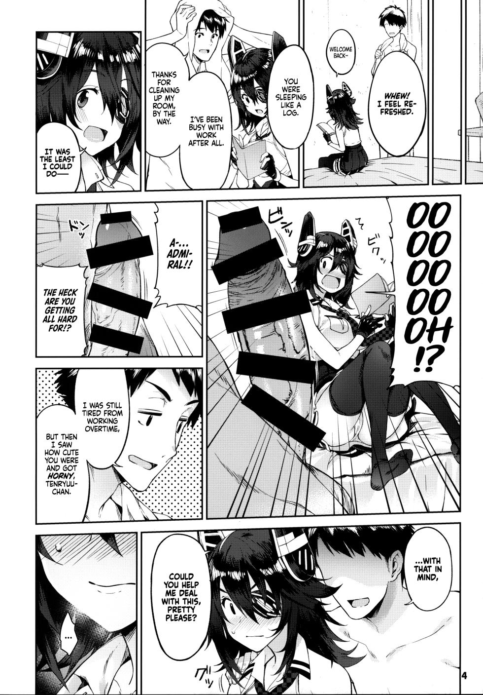(C95) [Nano Royal (Amami Amayu)] Kawaii Tenryuu-chan wa Boku no Iinari❤︎ (Kantai Collection -KanColle-) [English] [Ne-Kai Agenda] - Page 4