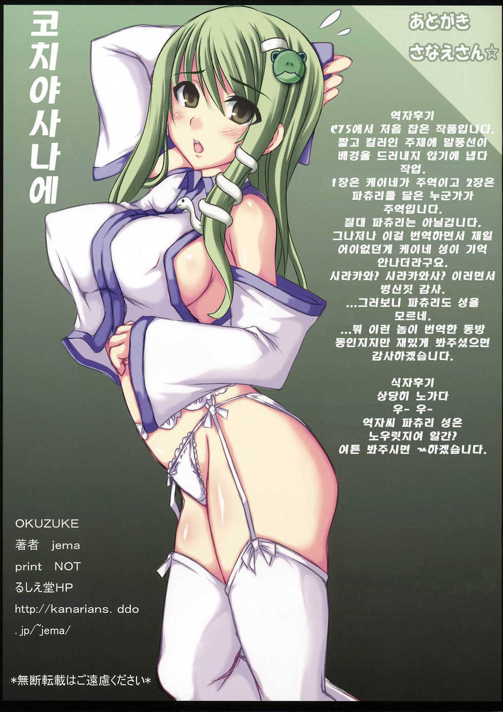 (C75) [Ruciedo (jema)] OK-NE! XX (Touhou Project) [Korean] [팀 면갤] - Page 11