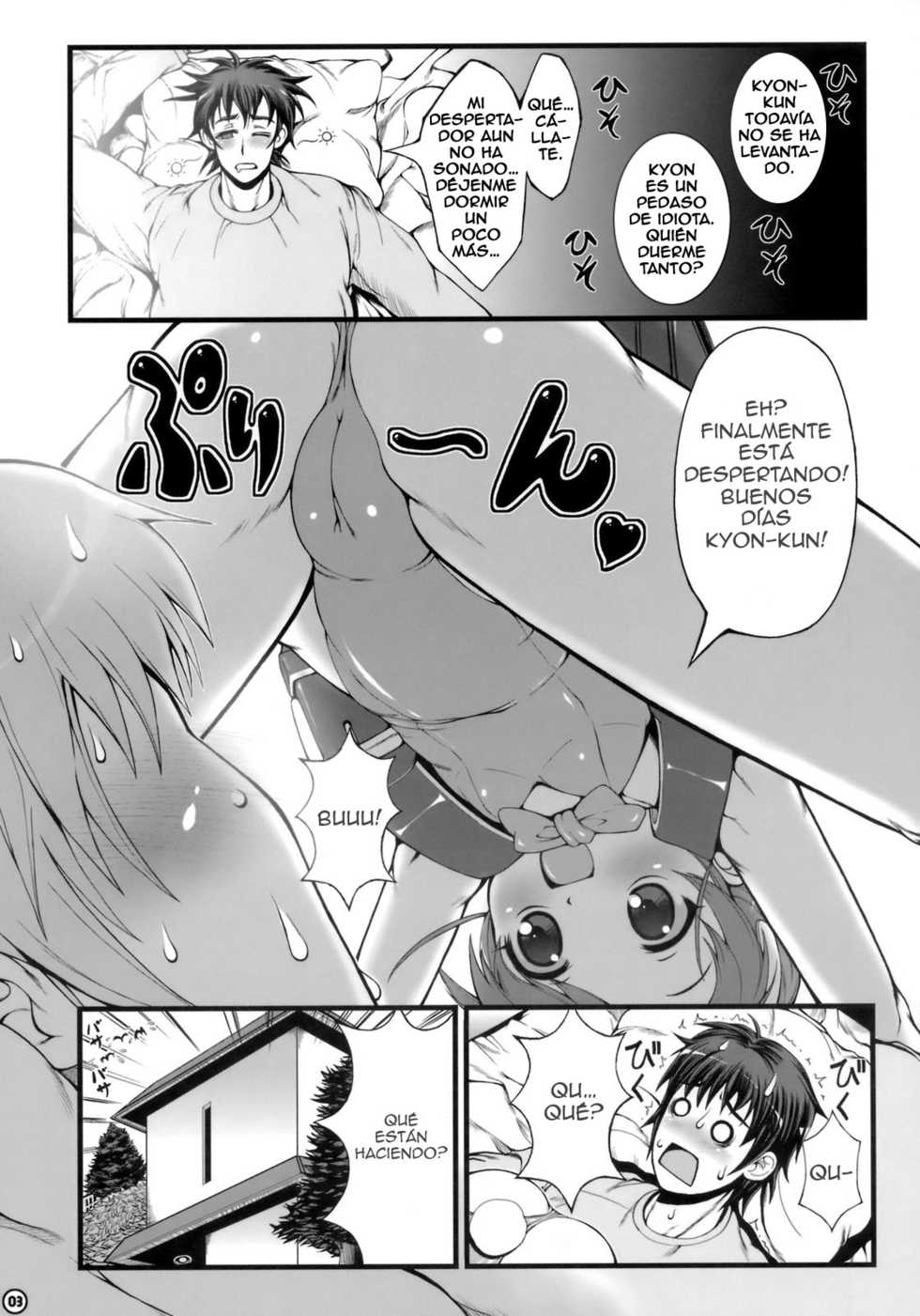 (Mimiket 20) [Anklet-Girl (Tousei Oume)] Kyon Imouto Usausa Randoseru (The Melancholy of Haruhi Suzumiya) [Spanish] [Losstarot] - Page 4