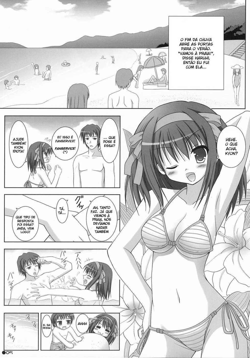 (C72) [Turning Point (Uehiro)] Harukyon no Ecchi Hon 4 (Suzumiya Haruhi no Yuuutsu) [Portuguese-BR] [Fujita Hiroyuki] - Page 4