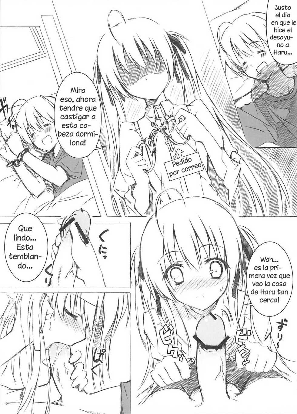 (C78) [Shadow Sorceress Communication Protocol (Hiten Onee-ryuu)] Sora no Omocha (Yosuga no Sora) [Spanish] {Otashi-kun} - Page 4