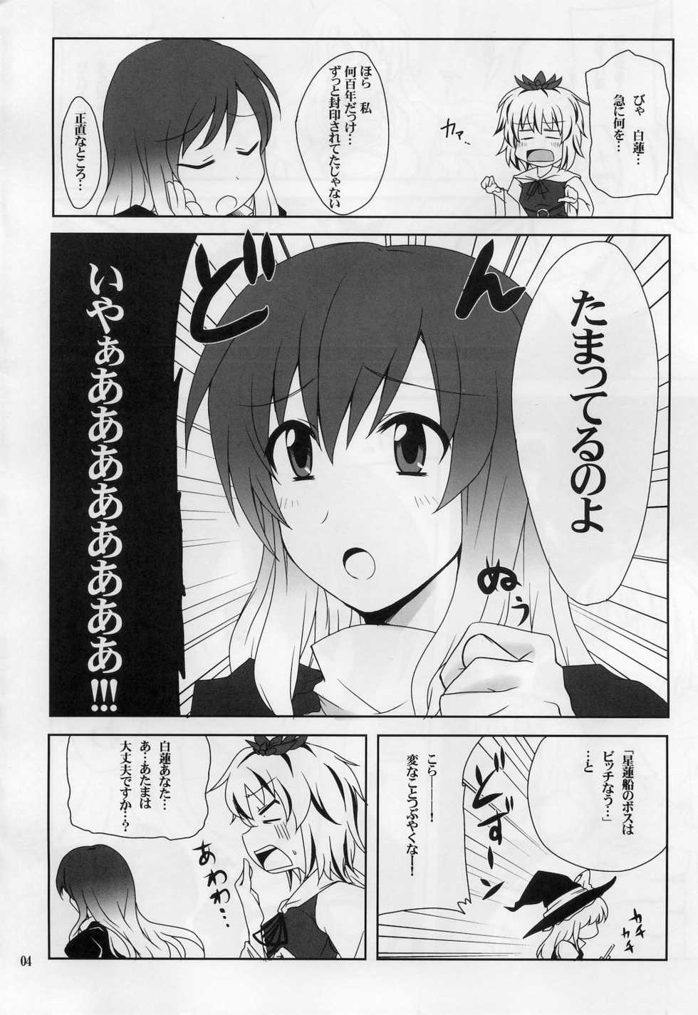 (Yarinsai 2) [True RIDE (Shinjitsu)] Hijirin to Sex shimasho (Touhou Project) - Page 3