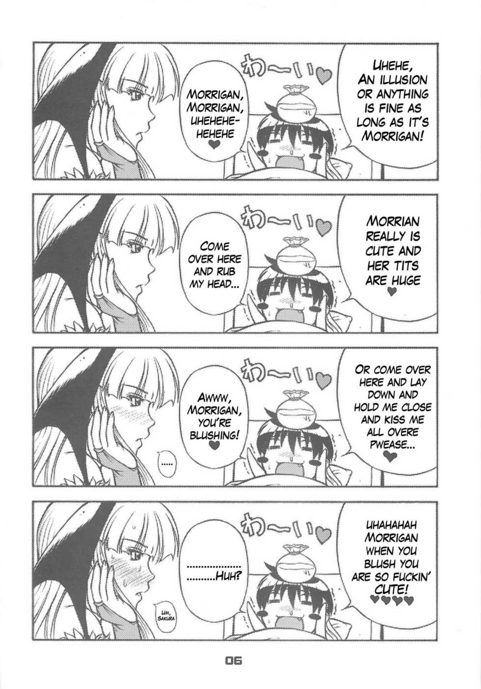 (C75) [Harakiri Yakkyoku (Karura Jun)] Sailor fuku to Kikai jin Koumori Oppai | Sailor Suit & Vampire Tits! (CAPCOM) [English] [bewbs666] - Page 6