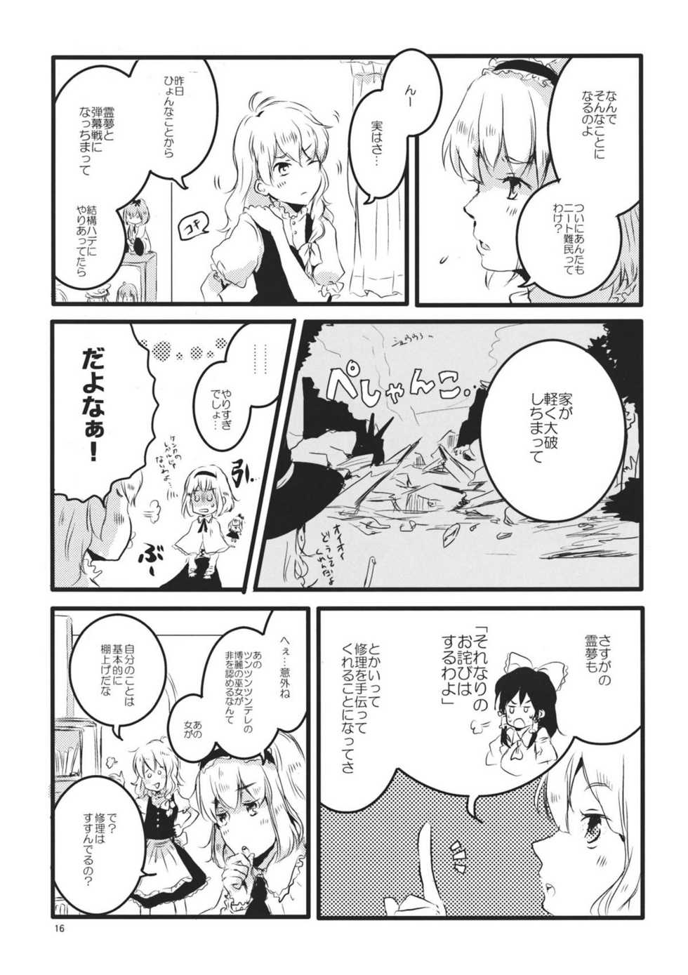 (Reitaisai 8) [Mahirunosora, Tongarigorigori (Jyarun, Tsukiyama, Tsunami)] AliMari! (Touhou Project) - Page 16