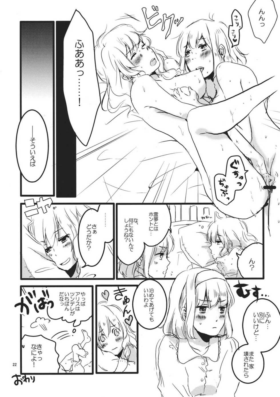 (Reitaisai 8) [Mahirunosora, Tongarigorigori (Jyarun, Tsukiyama, Tsunami)] AliMari! (Touhou Project) - Page 22