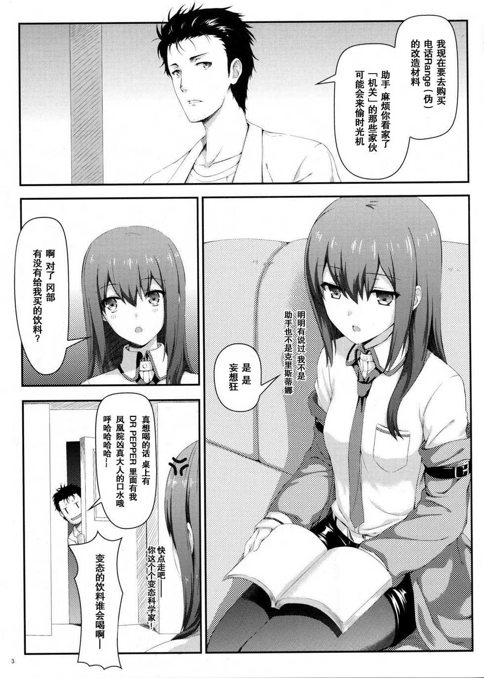 (C80) [Shadow Sorceress Communication Protocol (Hiten Onee-ryuu)] Tengoku e no Bullet Train (Steins;Gate) [Chinese] {空気系汉化} - Page 3