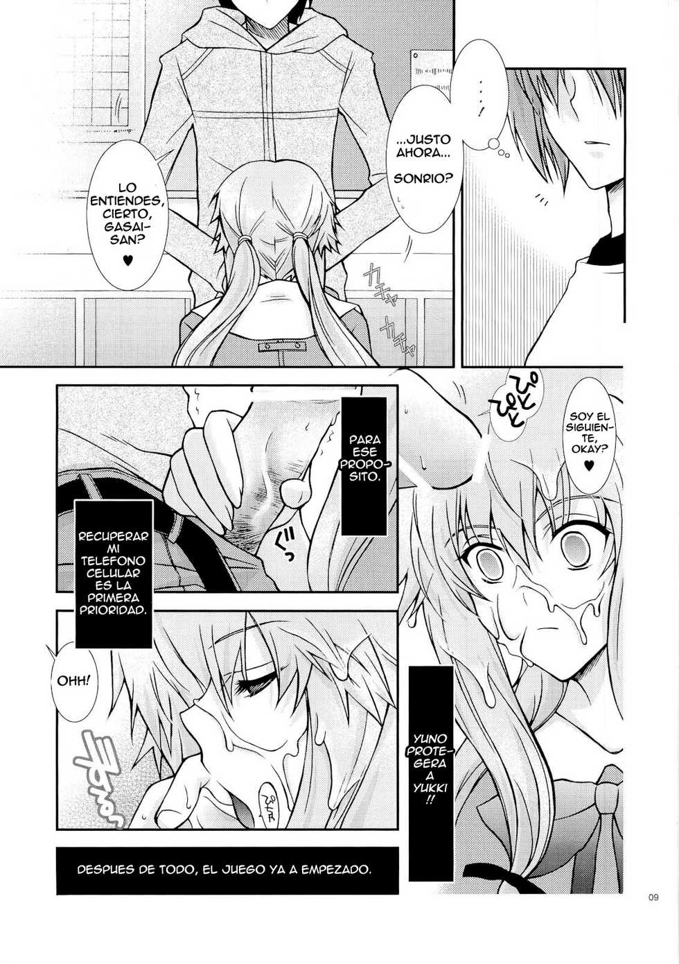 (ComiComi11) [YLANG-YLANG (Ichie Ryouko)] Barairo no Jinsei (Mirai Nikki) [Spanish] =P666HF= - Page 8