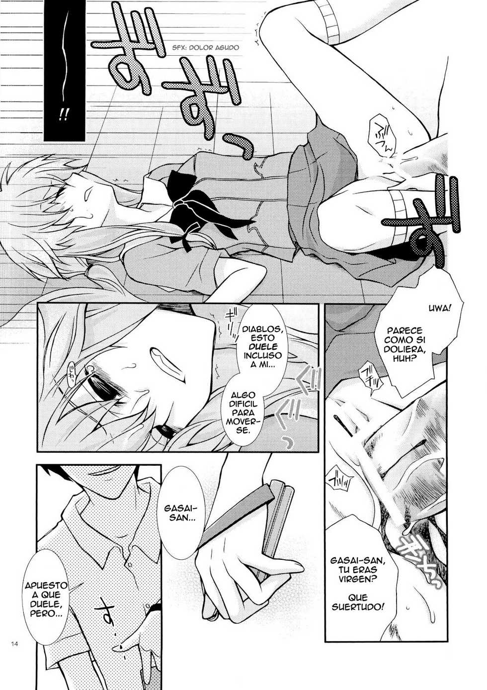 (ComiComi11) [YLANG-YLANG (Ichie Ryouko)] Barairo no Jinsei (Mirai Nikki) [Spanish] =P666HF= - Page 13