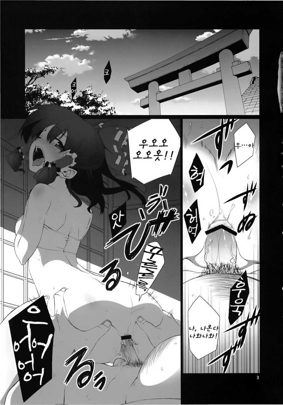 (C78) [TUKIBUTO (Hyouju Issei)] HI-Ana Miko (Touhou Project) [Korean] - Page 4