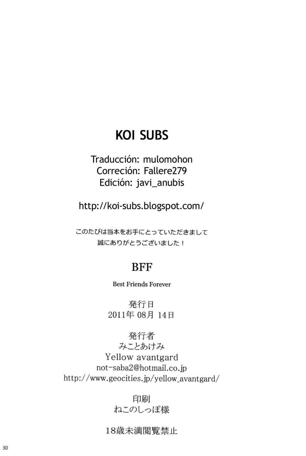 (C80) [Yellow avantgard (Mikoto Akemi)] B.F.F. (Boku wa Tomodachi ga Sukunai) [Spanish] [Koi Subs] - Page 29