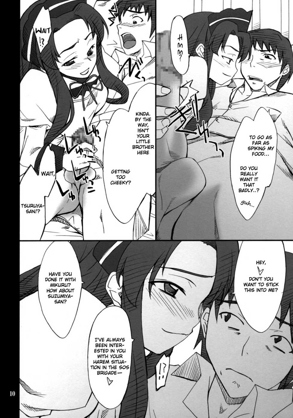 (C70) [P-Forest (Hozumi Takashi)] Mousou Desho Desho? Megassa Ecchi na Meiyo Komon ga Ajimisurussa! (The Melancholy of Haruhi Suzumiya) [English] [EHCOVE] - Page 9