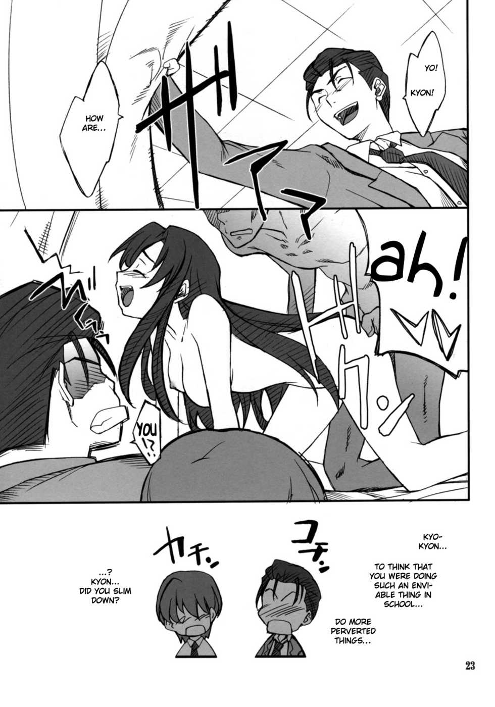 (C70) [P-Forest (Hozumi Takashi)] Mousou Desho Desho? Megassa Ecchi na Meiyo Komon ga Ajimisurussa! (The Melancholy of Haruhi Suzumiya) [English] [EHCOVE] - Page 22
