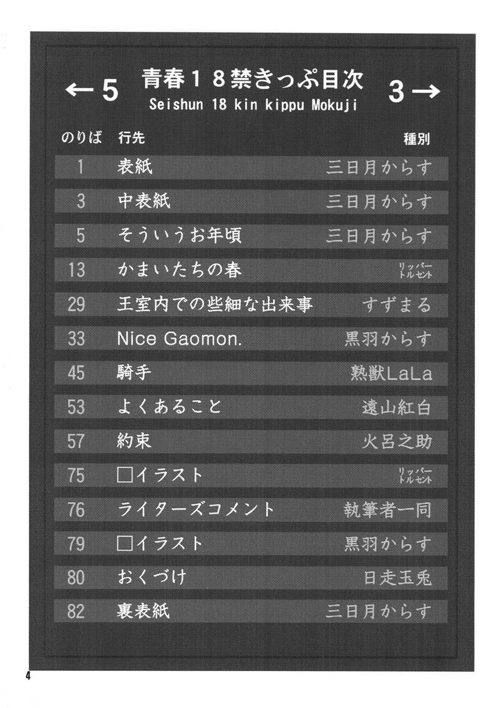 (C73) [Tamago Bakudan (Various)] Seishun 18kin Kippu - Page 3