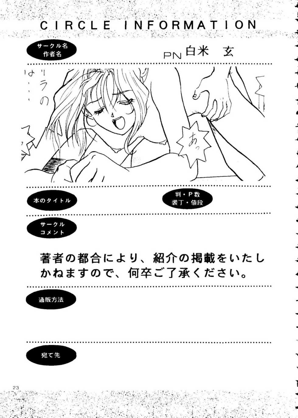 [doujinshi anthology] Harem Night (Akazukin Chacha, Nurse Angel Ririka SOS, Nadesico, Macross 7, Slayers, You're Under Arrest, Cutey Honey, Evangelion) - Page 23