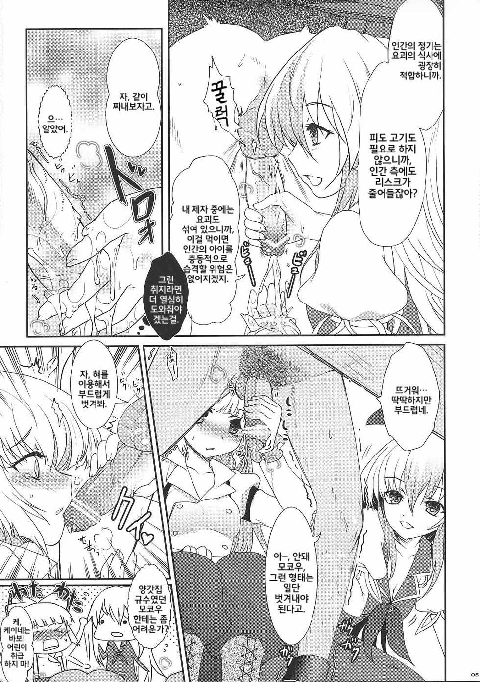 (COMIC1☆4) [Kuma-tan Flash! (Hanao)] Mokotan to Fushigina Heya (Touhou Project) [Korean] - Page 4