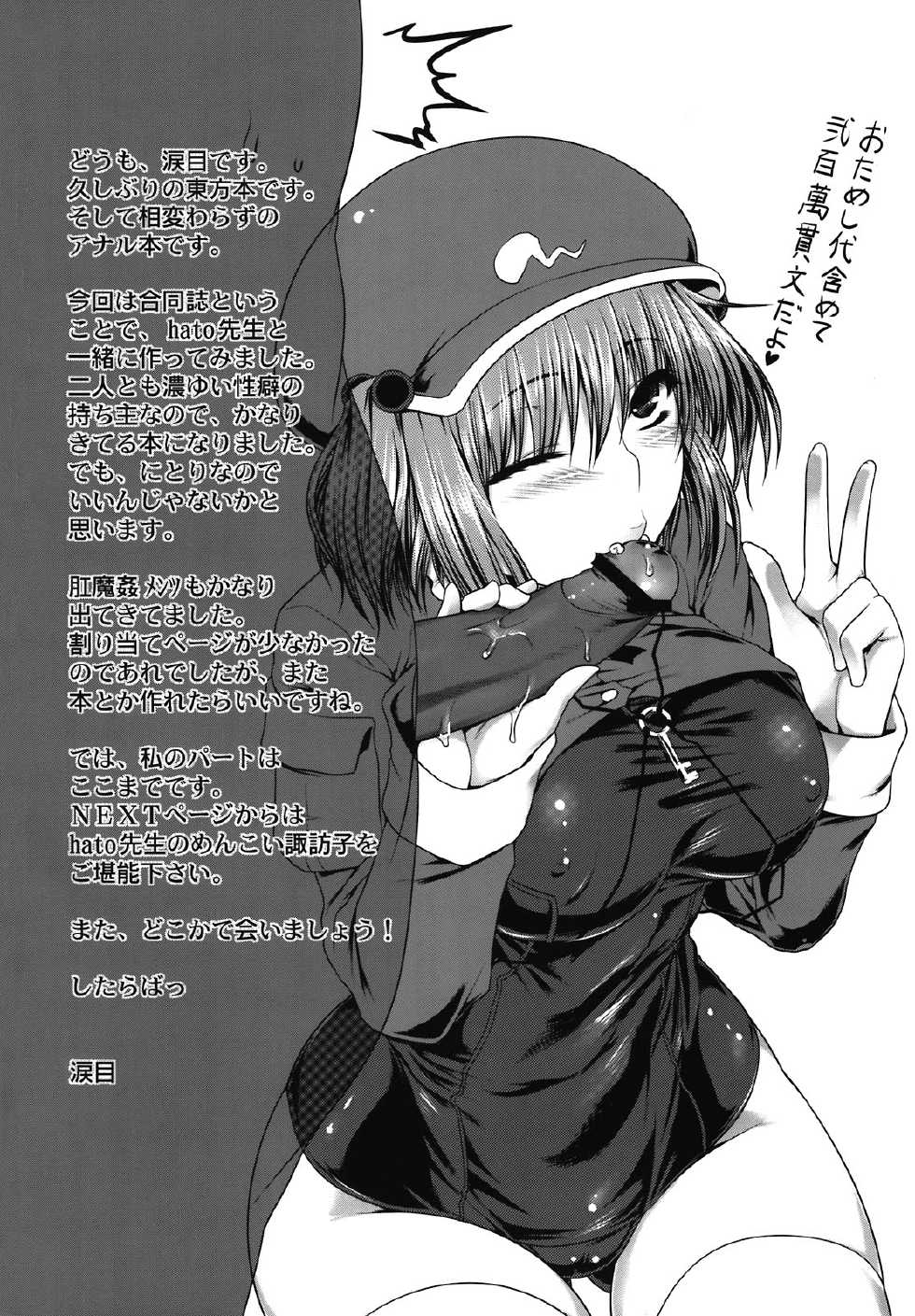 (C80) [Ruiketsuan, Heart's nest (Namidame, hato)] Koumon Dou Deshou? - How do you like ass hole? (Touhou Project) - Page 18
