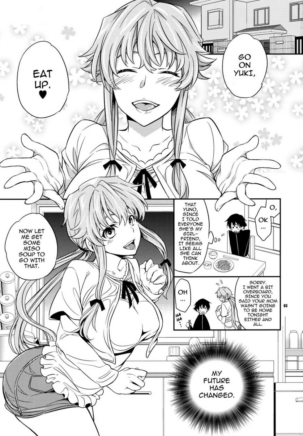 (C81) [Crazy9 (Ichitaka)] Yuki Yuno Ai no Mirai Nikki + 2011 Winter Omake (Mirai Nikki) [English] [darknight] - Page 2