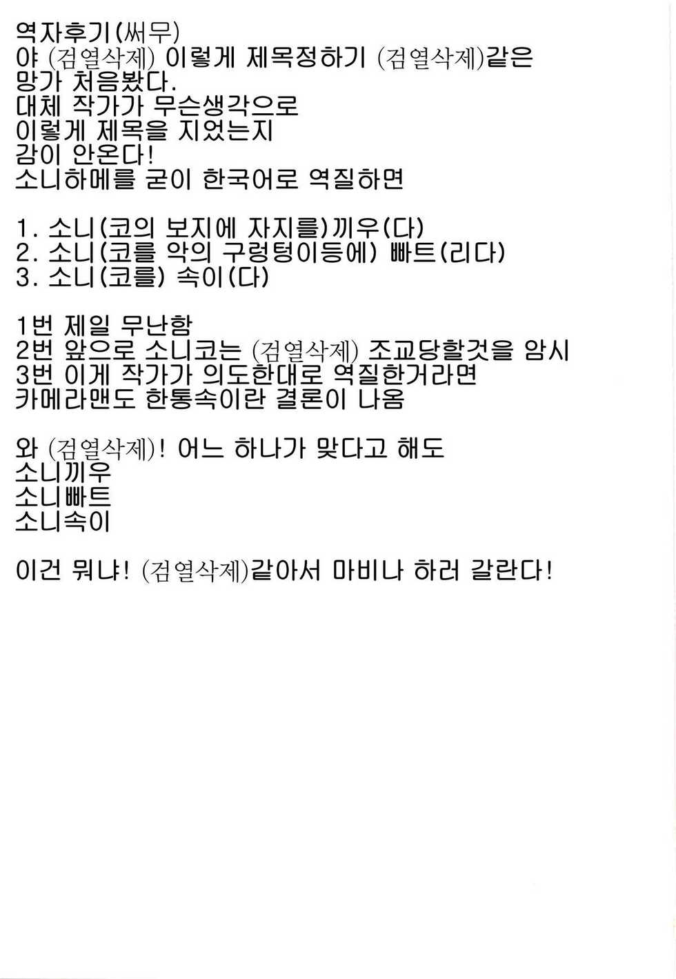 (C81) [An-Arc (Hamo)] Sonihame (Super Sonico) [Korean] - Page 18