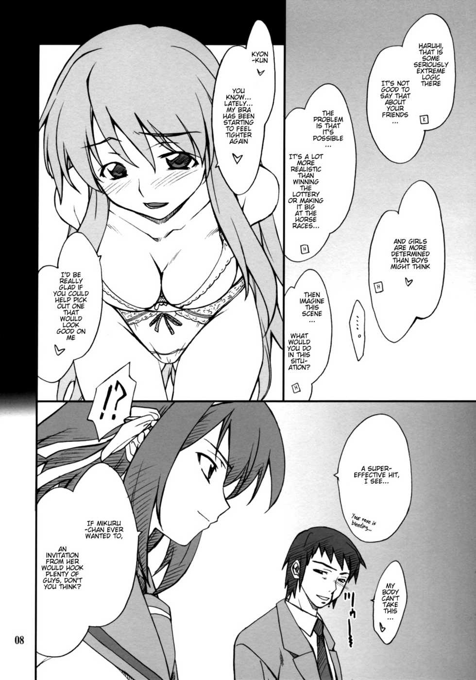 [P-Forest (Hozumi Takashi)] Mousou Desho Desho? Sore wa Kinsoku Jikou desu! (The Melancholy of Haruhi Suzumiya) [English] [EHCove] - Page 7